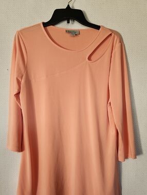 Charlie Paige Peach Long Sleeve Top with Shoulder Cutout